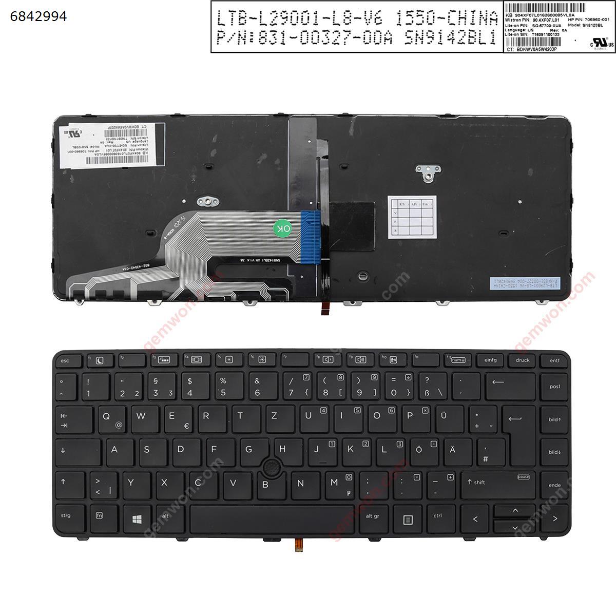 Picture of New Replacement Laptop Keyboard For HP ProBook  430 G3 430 G4 440 G3 440 G4 445 G3  BLACK FRAME   BLACK,( With Point stick , Backlit  ) GR Layout