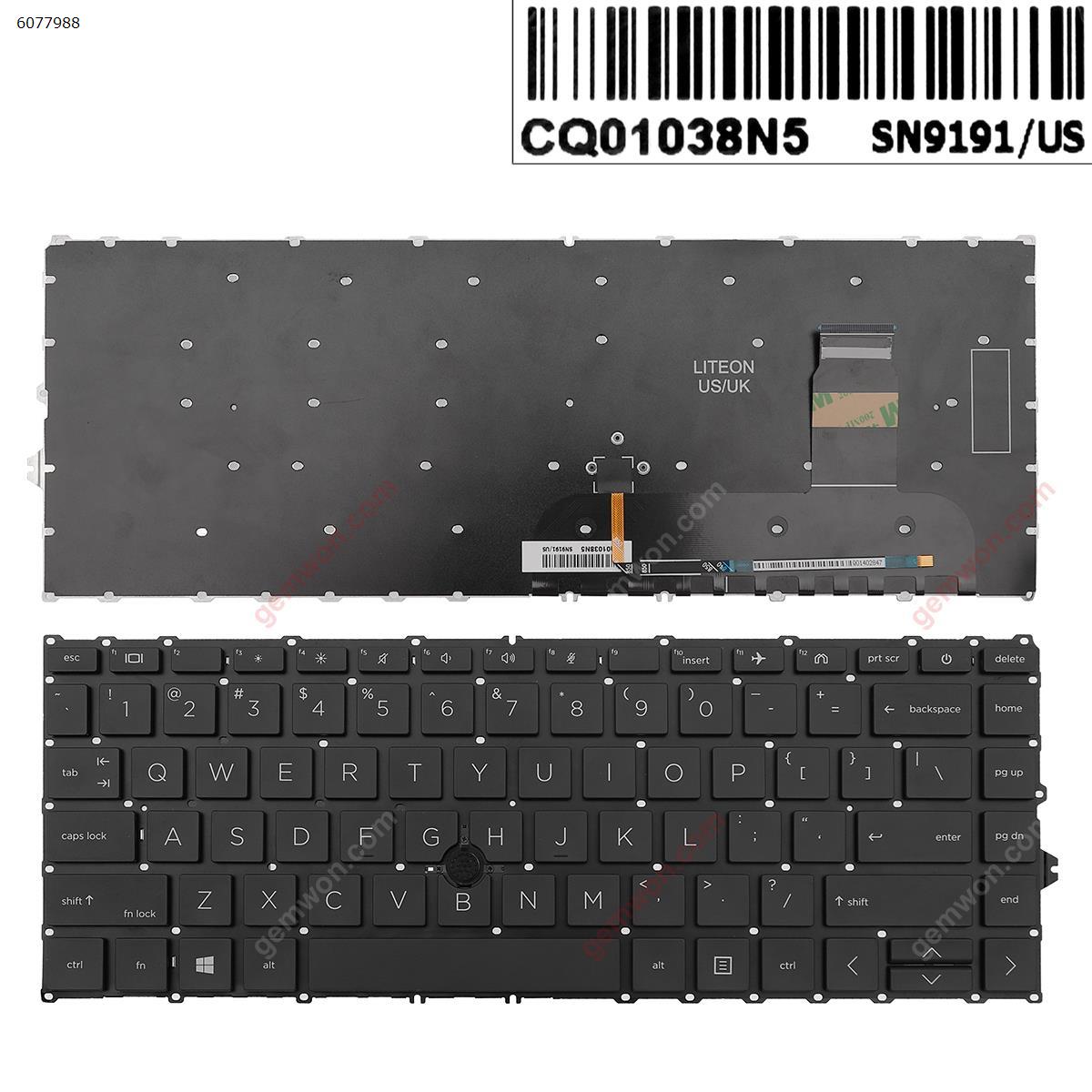 Picture of New Replacement Laptop Keyboard For HP EliteBook 840 g7 BLACK ( Without FRAME, with point ， Win8) US Layout