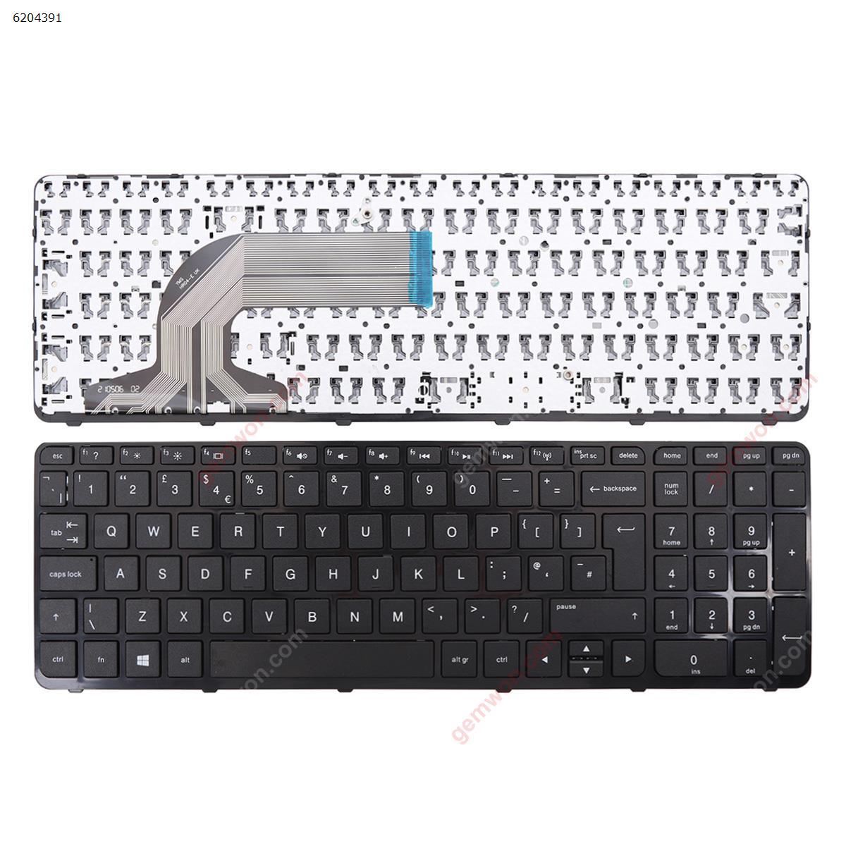 Picture of New Replacement Laptop Keyboard For HP Pavilion 15-e 15-n  250 G3  255 G3 256 G3  GLOSSY FRAME BLACK(Win8) Uk Layout