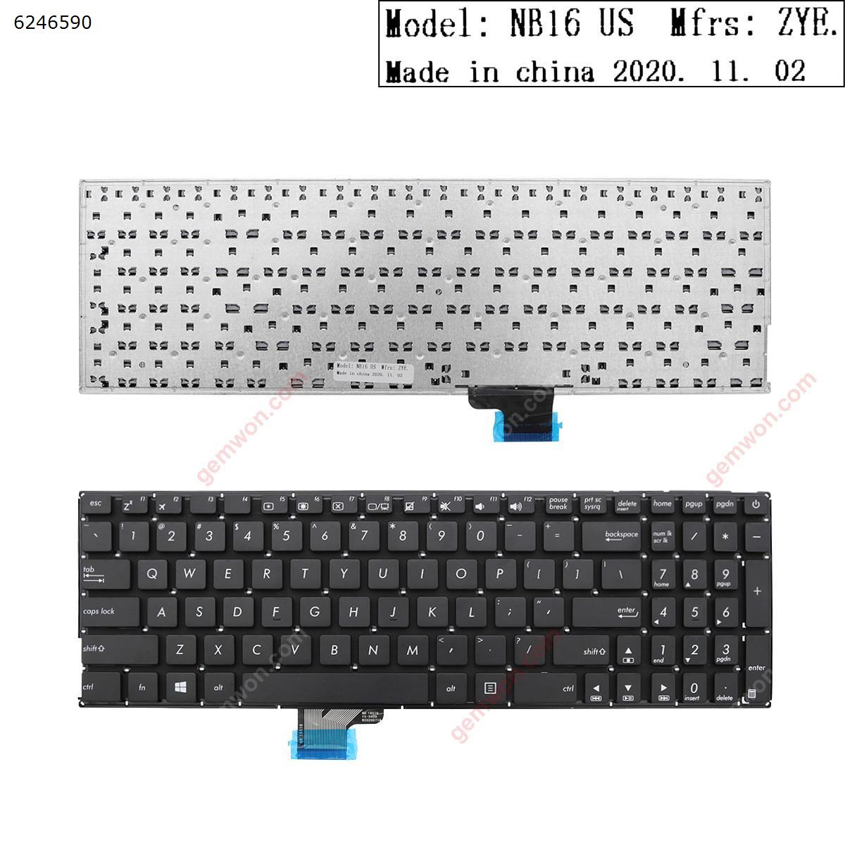 Picture of New Replacement Laptop Keyboard For 	ASUS  ZenBook ux510 ux510u ux510ua ux510uw v510ux v510u  BLACK (Without FRAME ,,WIN 8) US Layout