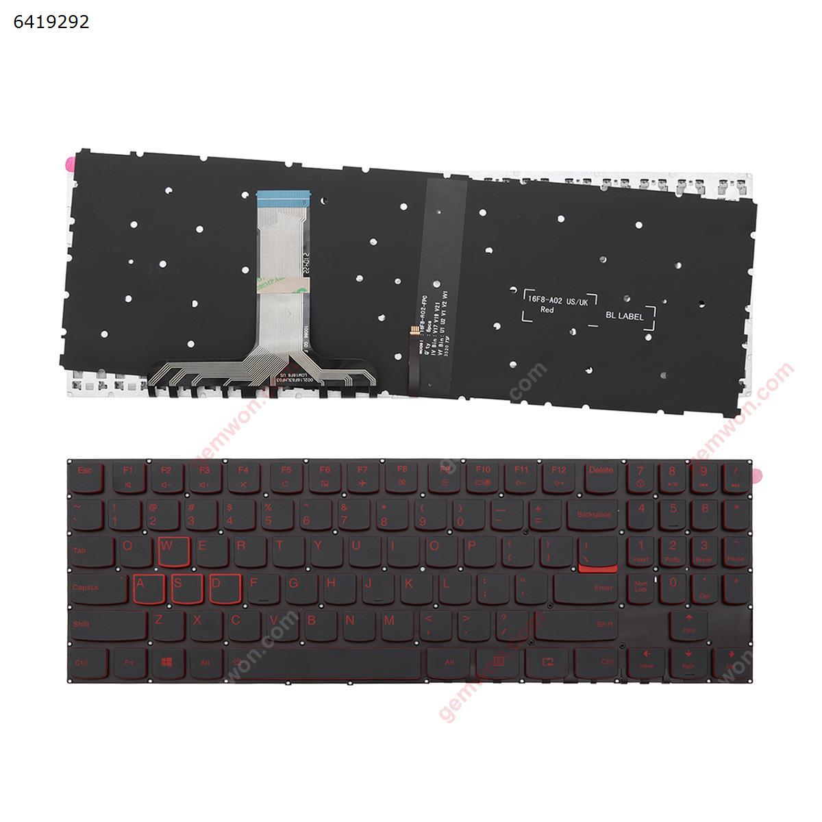 Picture of New Replacement Laptop Keyboard For Lenovo  Legion y540-15irh y540-17irh Y7000-2019 （BLACK  ，Without FRAME ，Red Printing， Backlit ） US Layout