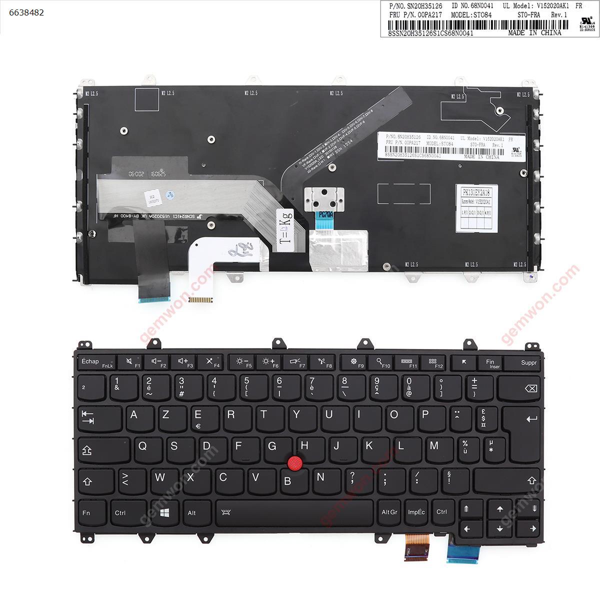 Picture of New Replacement Laptop Keyboard For Lenovo ThinkPad Yoga  260 Black（backlit ,With Point stick，win8） FR Layout