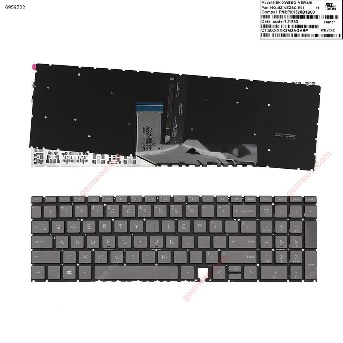 Picture of New Replacement Laptop Keyboard For HP Envy 17-cg 17-cgxxx,15 - ED 15-edxxx BLACK （Backlit ，win8 ） US Layout