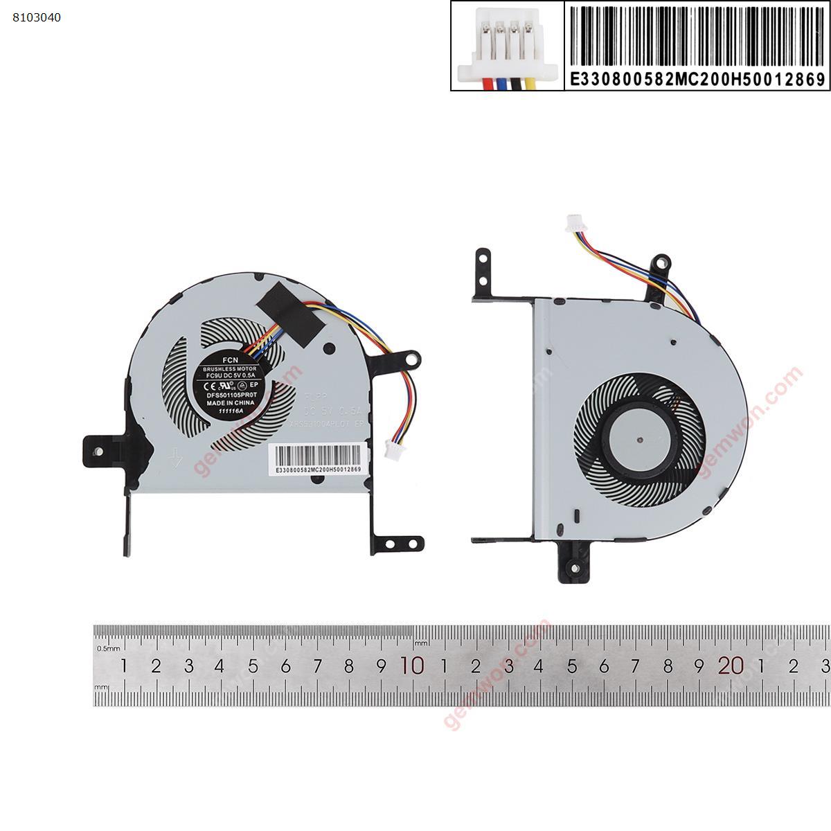 Picture of New Replacement CPU Cooling Fan For Asus VivoBook s510 U s510ua s510uf s510uq s510u（High Copy） N/A Layout