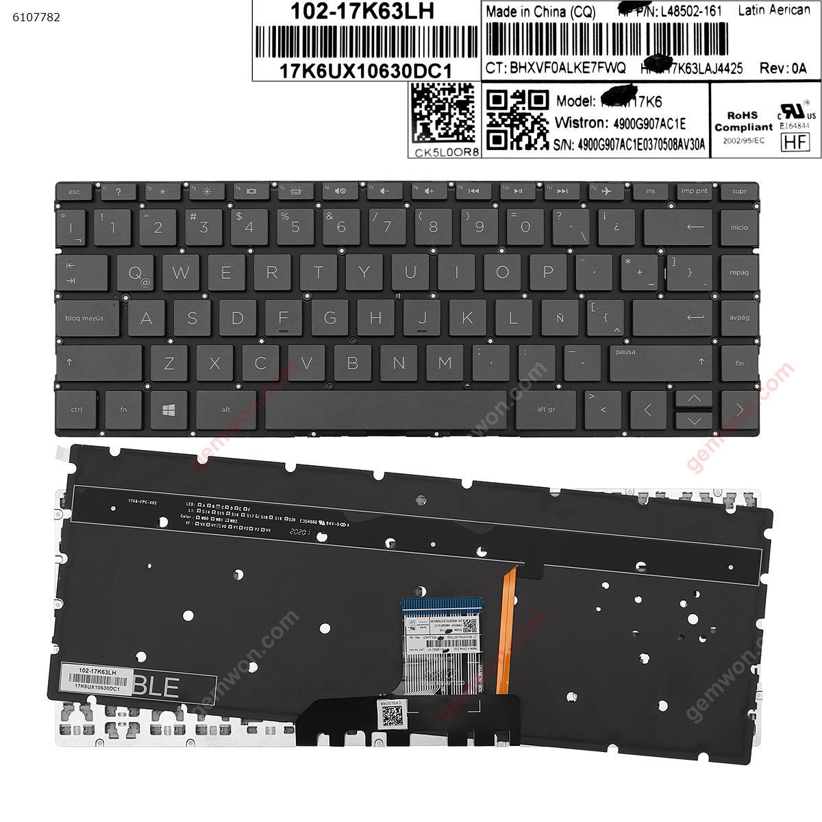 Picture of New Replacement Laptop Keyboard For HP Pavilion 13-an0000 13-an0000ns BLACK (Backlit , Without Frame ,Win 8 ) LA Layout