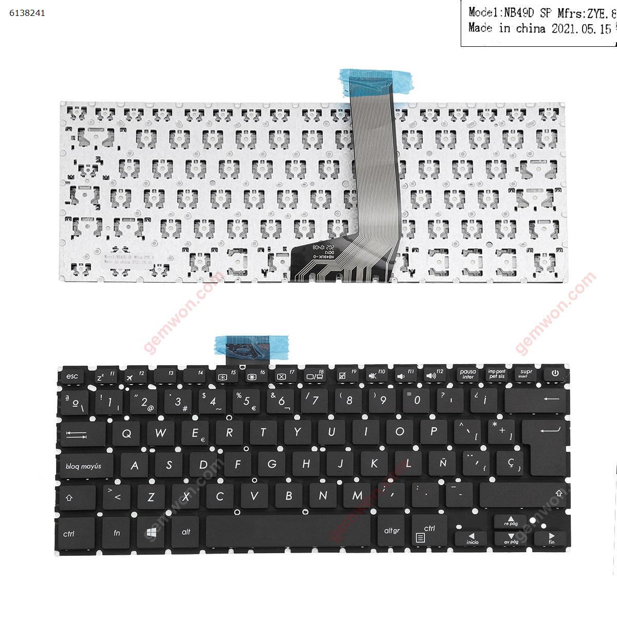 Picture of New Replacement Laptop Keyboard For ASUS X405 BLACK Without FRAME (For Win8) SP Layout