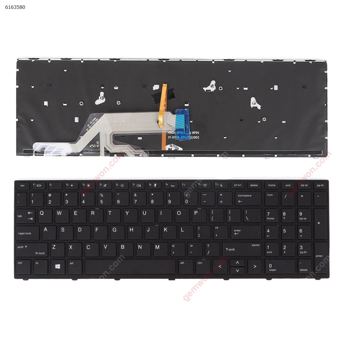 Picture of New Replacement Laptop Keyboard For HP Probook 450 G5 455 G5 470 G5 BLACK FRAME BLACK ( Backlit , WIN8) US Layout