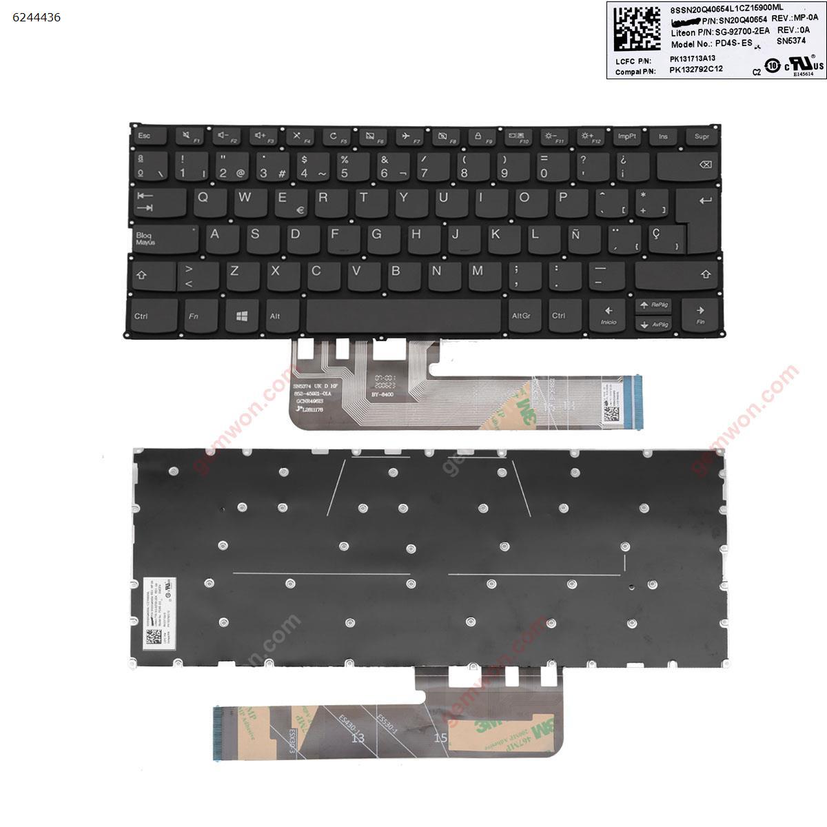 Picture of New Replacement Laptop Keyboard For IBM Lenovo Yoga 530-14IKB 530-14ARR 730-13ikb 730-13iwl 730-15ikb 730-15iwl GRAY （without  backlit , without frame ，win8） SP Layout