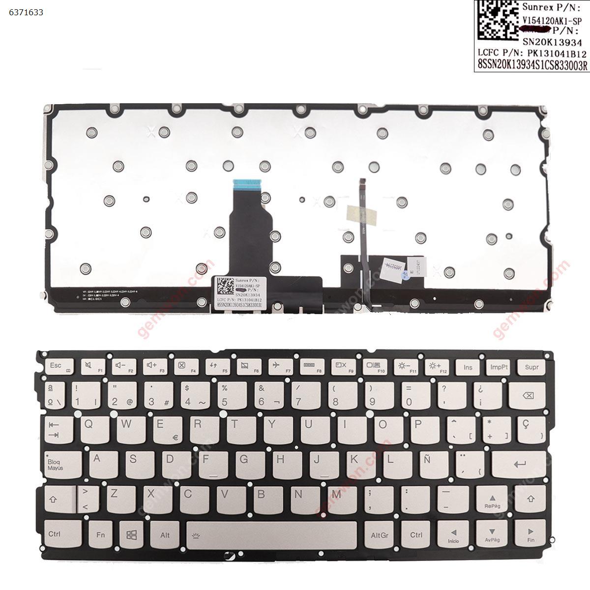 Picture of New Replacement Laptop Keyboard For Lenovo YOGA  900S-12  Gold  (Without frame ,without point stick	,Backlit) win8 SP Layout