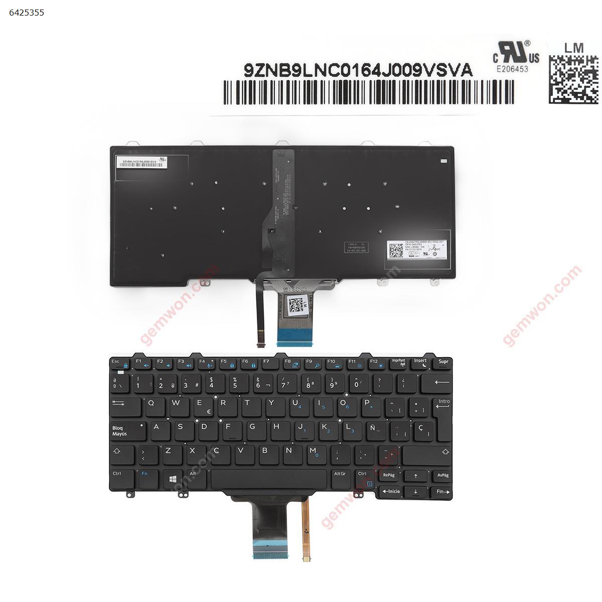 Picture of New Replacement Laptop Keyboard For DELL Latitude E7250 BLACK (Backlit,For Win8) SP Layout