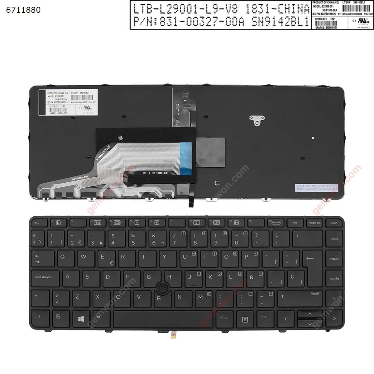 Picture of New Replacement Laptop Keyboard For HP 430 g3 g4 440 g3 g4 446 g3 BLACK Frame BLACK(Backlit,With point,Win8) SP Layout