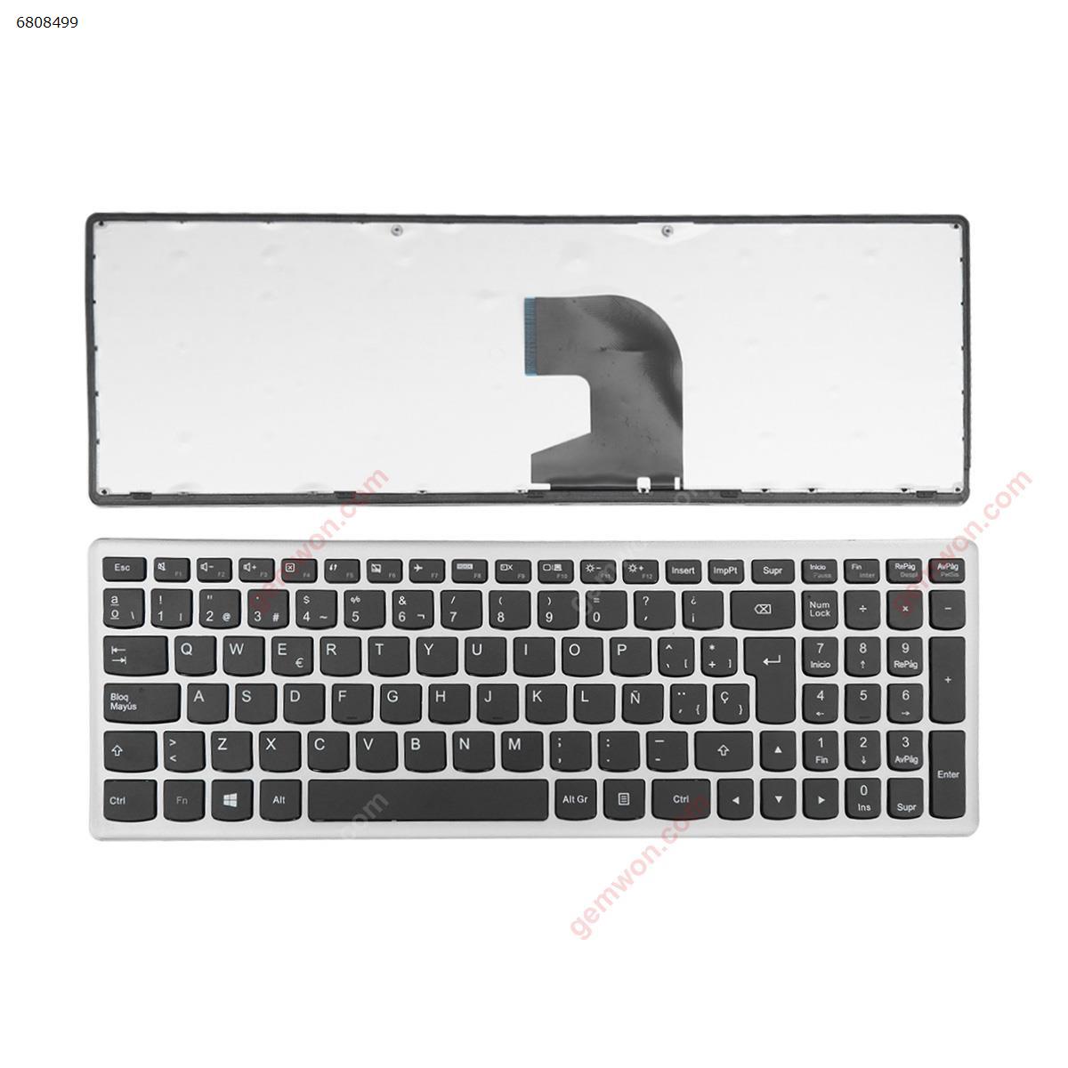 Picture of New Replacement Laptop Keyboard For Lenovo	Z500  (Sliver frame  , without point stick	Without backlit) SP Layout