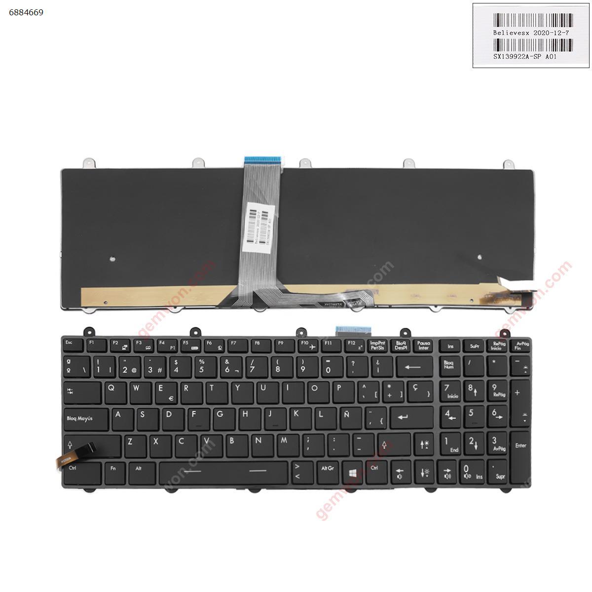 Picture of New Replacement Laptop Keyboard For MSI GT60 GT70 GT780 GT783 GX780 BLACK FRAME BLACK ,Backlit  (WIN8) SP Layout