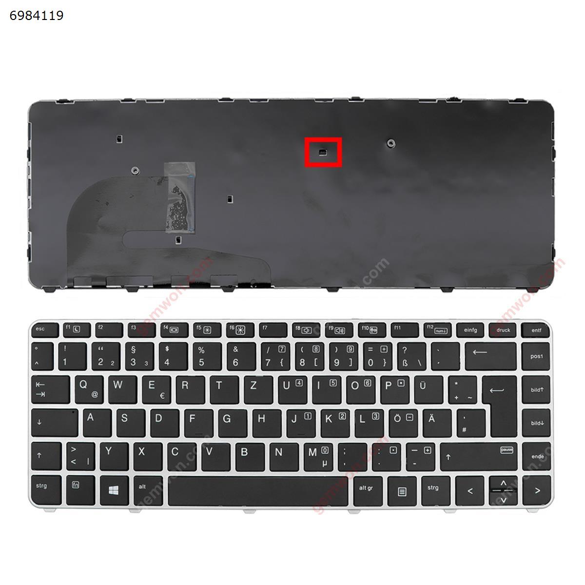 Picture of New Replacement Laptop Keyboard For HP EliteBook 840 G3 SILVER FRAME BLACK ,OEM(without  point, ,Win8, ） GR Layout
