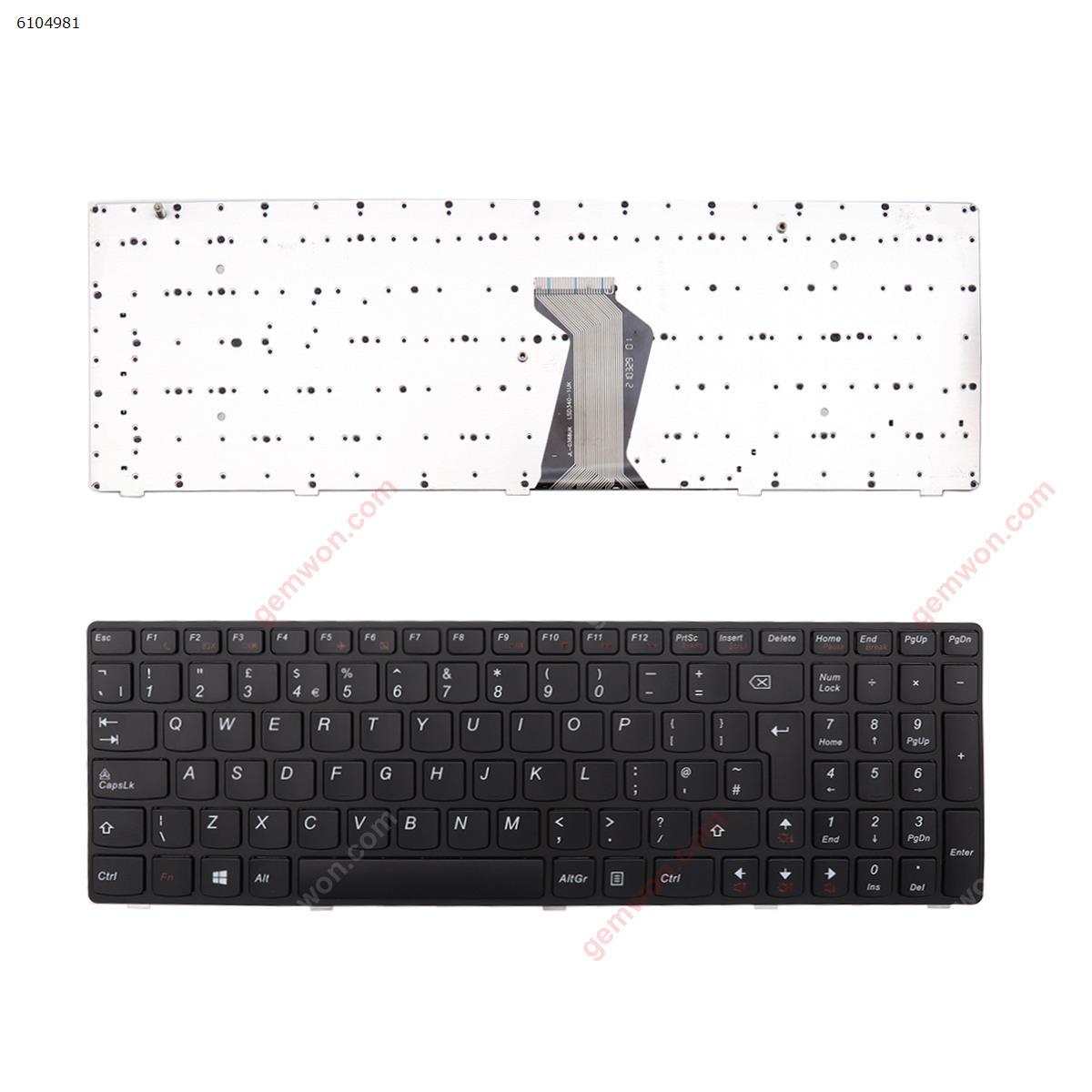 Picture of New Replacement Laptop Keyboard For LENOVO Ideapad Z580 V580 G580 BLACK FRAME BLACK OEM UK Layout