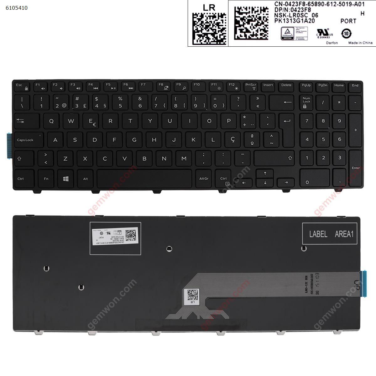 Picture of New Replacement Laptop Keyboard For Dell Inspiron 15-5000 Series 5547 5521 5542 BLACK FRAME BLACK  OEM   Win8 PO Layout