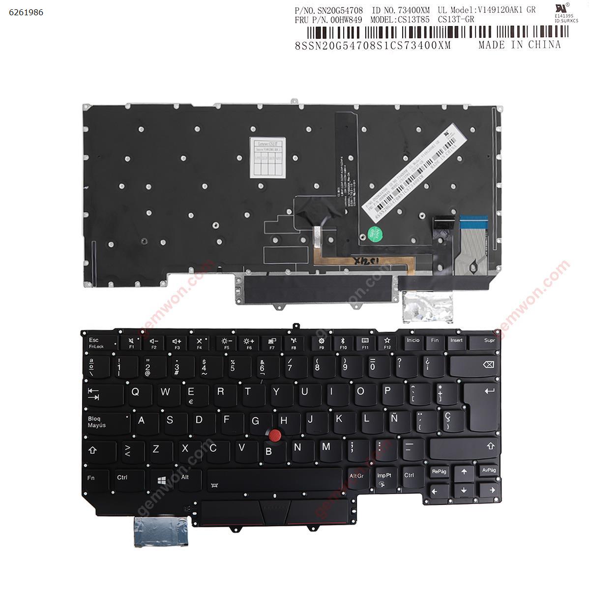 Picture of New Replacement Laptop Keyboard For Lenovo ThinkPad Carbon X1 yoga 2017 Gen 2 BLACK  ,Backlit,WIN8) SP Layout