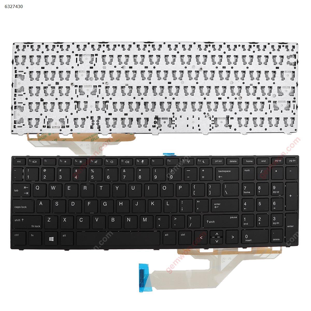 Picture of New Replacement Laptop Keyboard For HP Probook 450 G5 455 G5 470 G5 BLACK FRAME BLACK,  Without Foil   WIN8 OEM   US Layout
