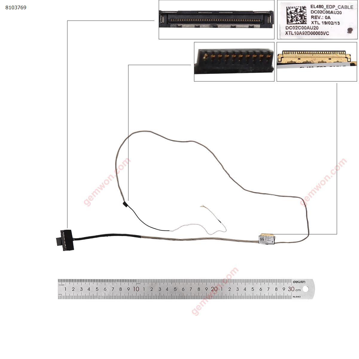 Picture of New LCD Display Screen Cable Replacement  For lenovo  Thinkpad L480 EL480 dc02c00au20 ORG