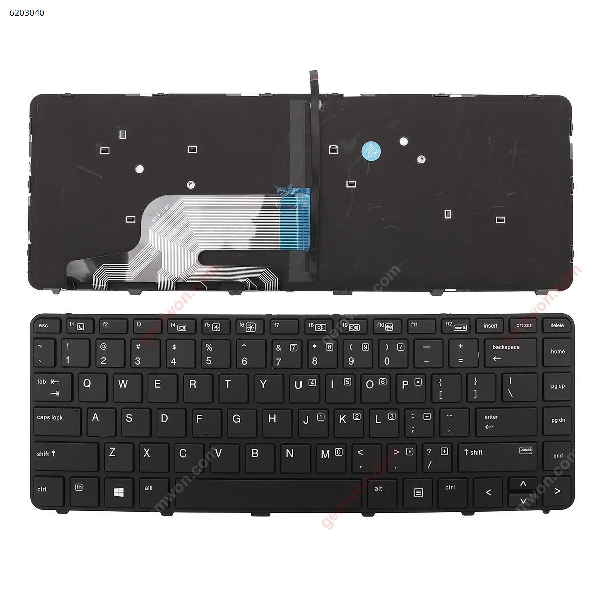 Picture of New Replacement Laptop Keyboard For HP 430 g3 g4 440 g3 g4 446 g3   BLACK Frame BLACK(Backlit,Win8) US Layout