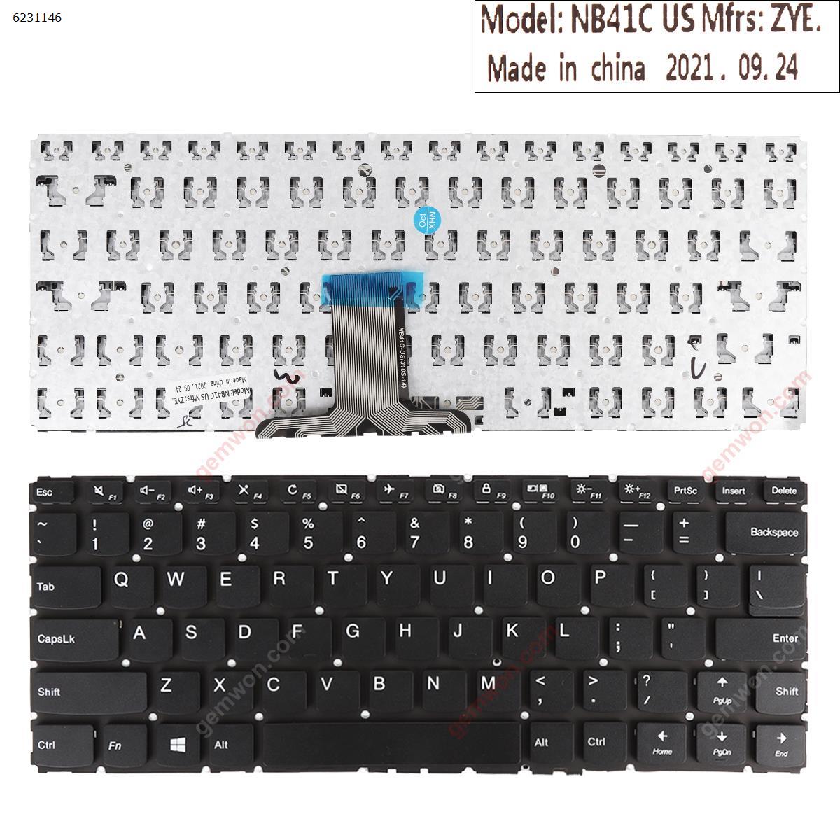 Picture of New Replacement Laptop Keyboard For Lenovo Yoga 510-14ISK 510-14IKB 510S-14IKB 510S-14ISK    Black（Without  Frame  Foil, Small Enter) US Layout