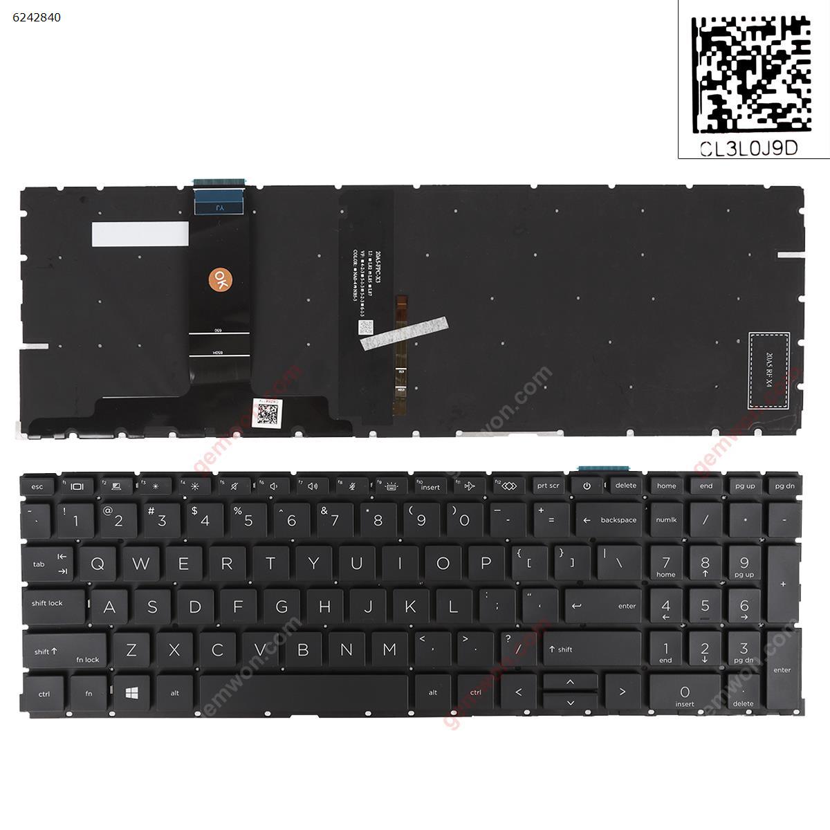 Picture of New Replacement Laptop Keyboard For HP Probook 450 G8 450 G9 450 G10, 455 G8 455 G9 455 G10, 650 G8 BLACK（Backlit，Win8） US Layout
