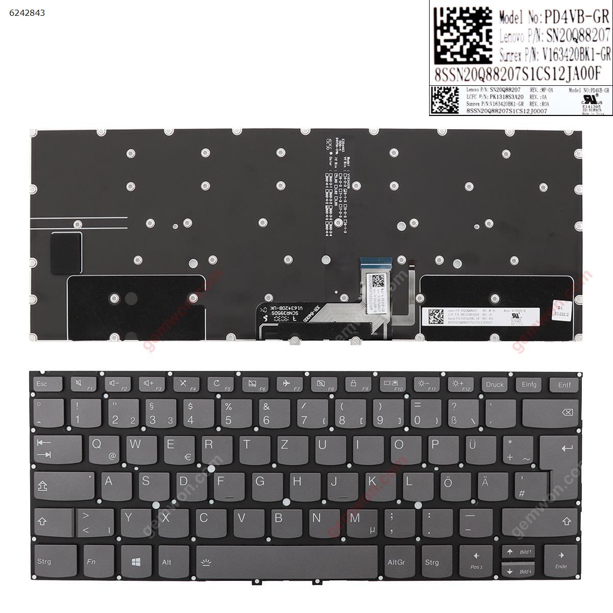 Picture of New Replacement Laptop Keyboard For Lenovo Yoga c930-13 c930-13ikb Gray (Backlit,Without FRAME,WIN8) GR Layout