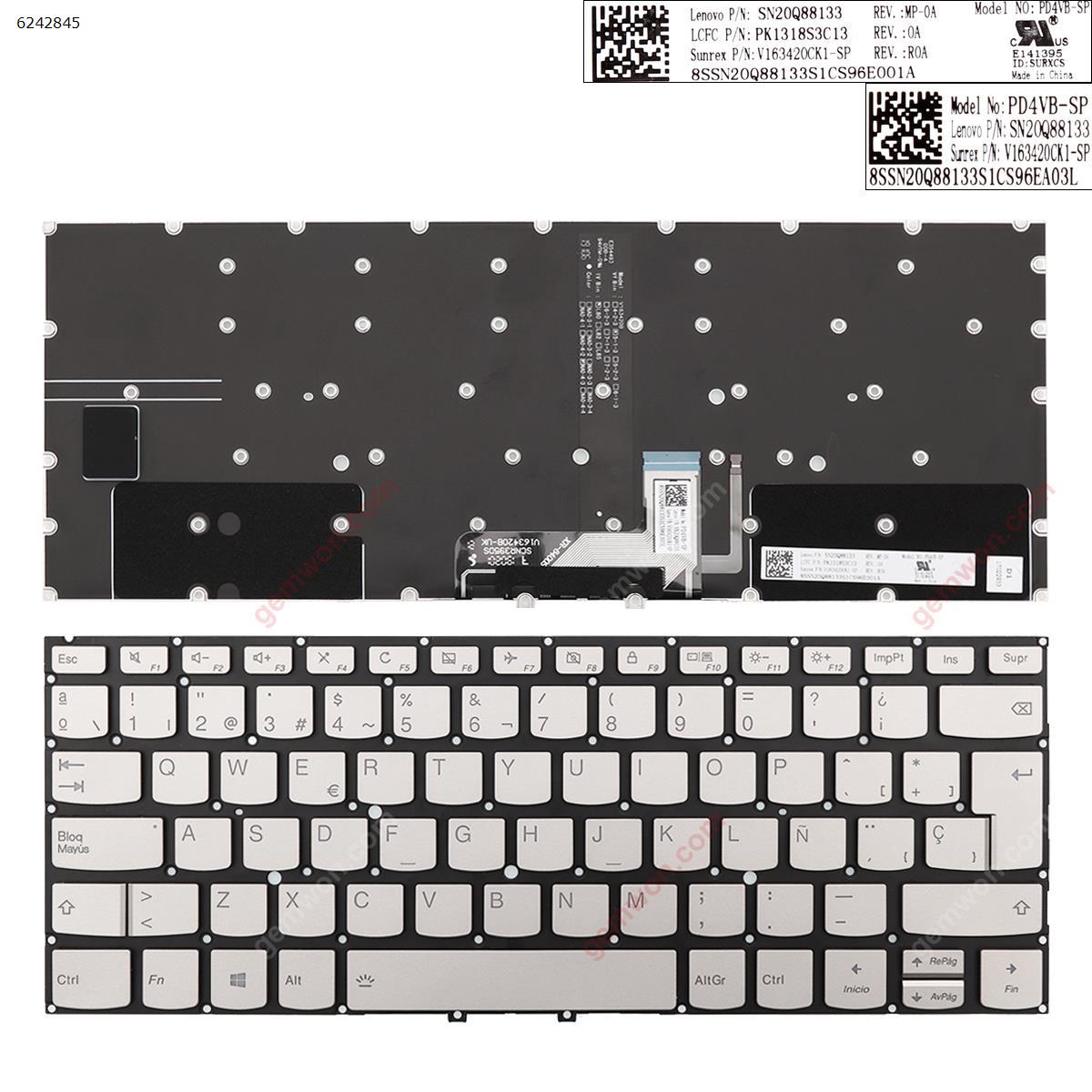 Picture of New Replacement Laptop Keyboard For Lenovo Yoga c930-13 c930-13ikb SILVER (Backlit,Without FRAME,WIN8) SP Layout