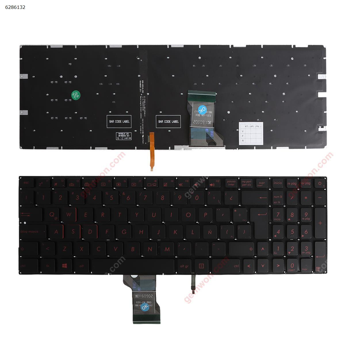 Picture of New Replacement Laptop Keyboard For Asus GL502VM GL502VS GL502VT GL502VY GL702VS GL702V BLACK(Red Backlit,Red Printing) WIN8 LA Layout