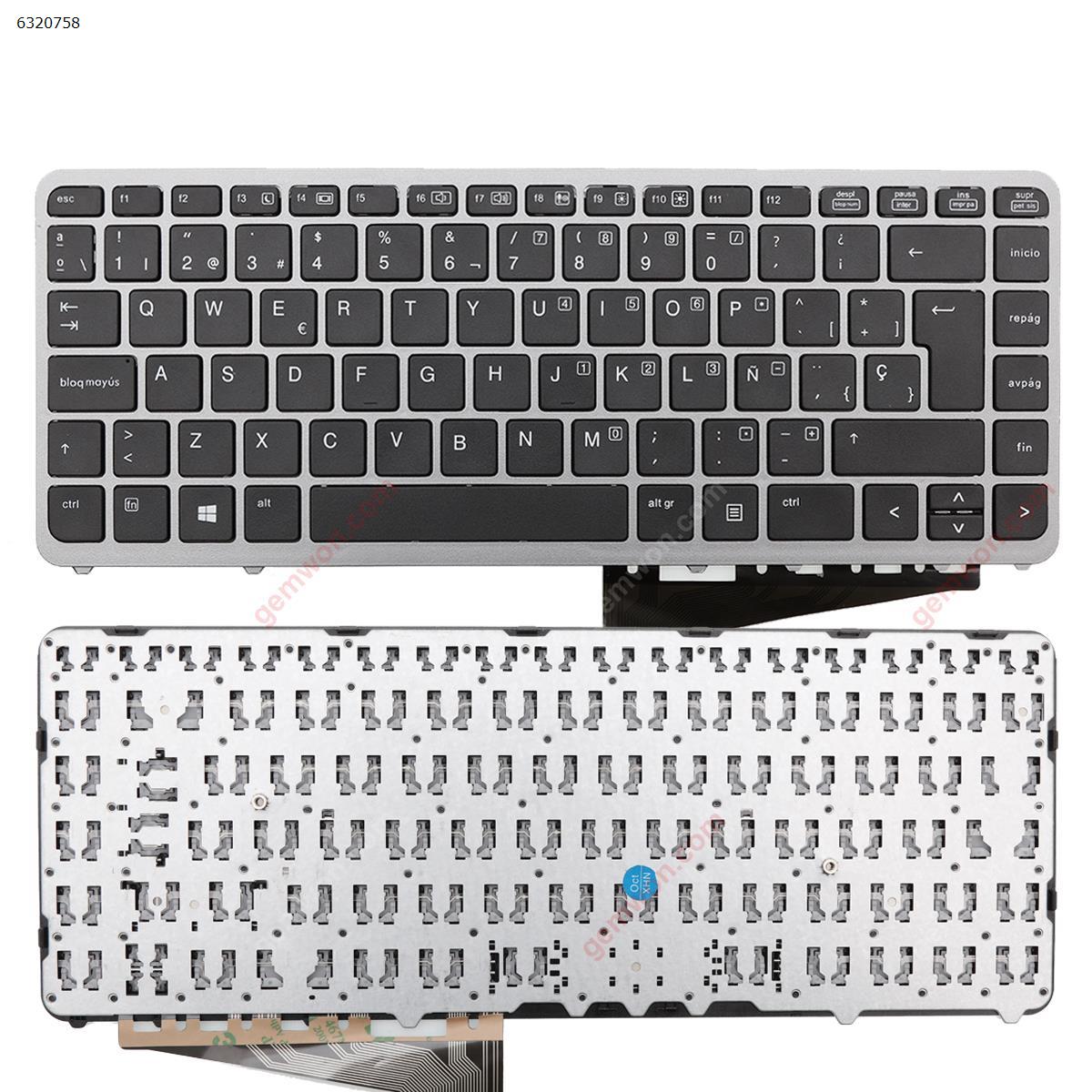 Picture of New Replacement Laptop Keyboard For HP EliteBook 840 G1 850 G1 SILVER FRAME BLACK (Without Point stick,OEM) SP Layout