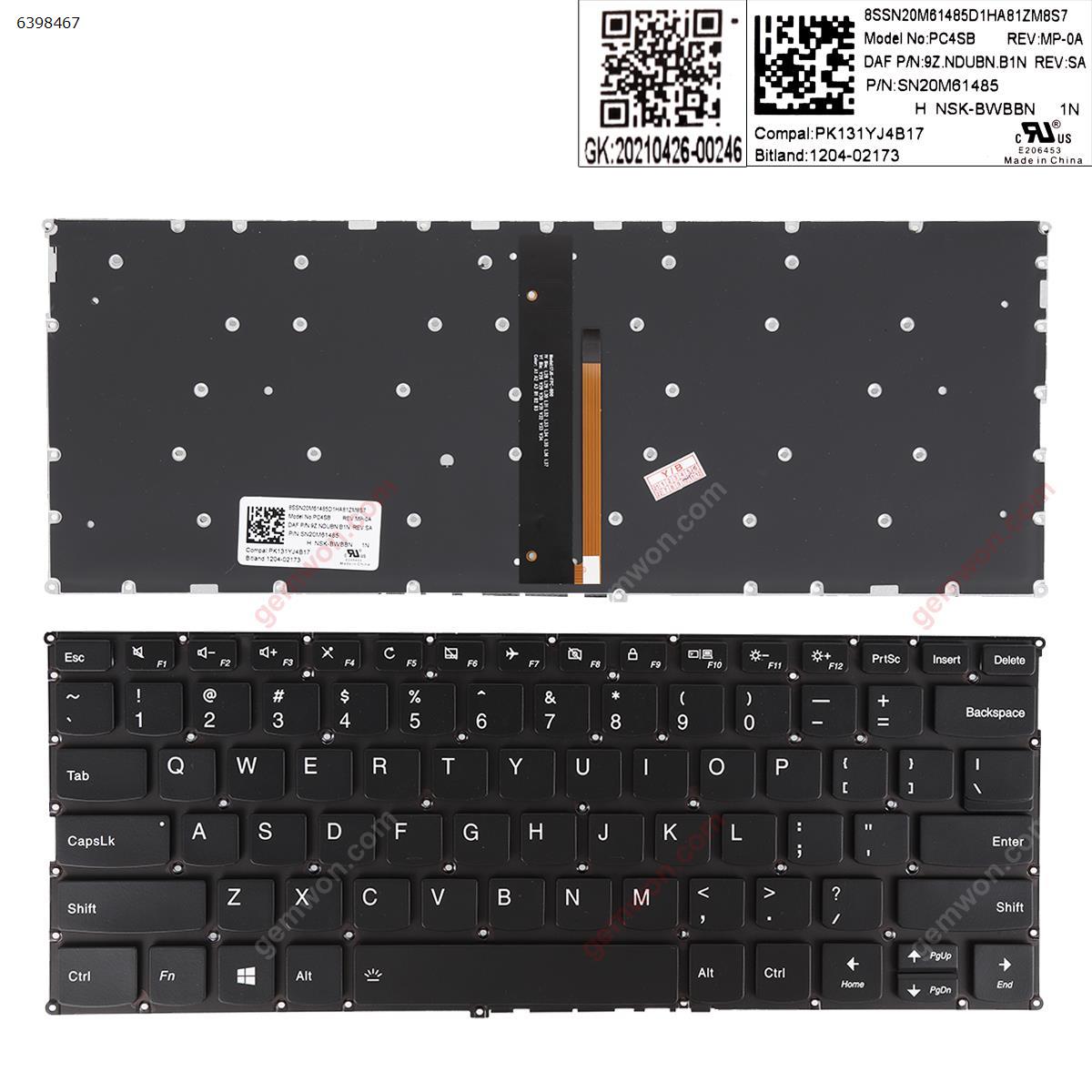 Picture of New Replacement Laptop Keyboard For LENOVO ideapad Y700-14ISK Y700-14 BLACK  Backlit WIN8 US Layout