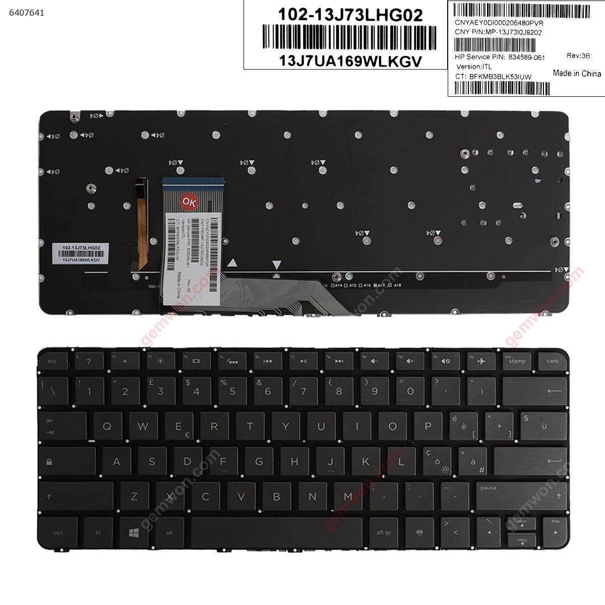 Picture of New Replacement Laptop Keyboard For HP Spectre x360 13-4000 13-4100 13-4200 BLACK (Without FRAME ,Backlit,WIN8) IT Layout