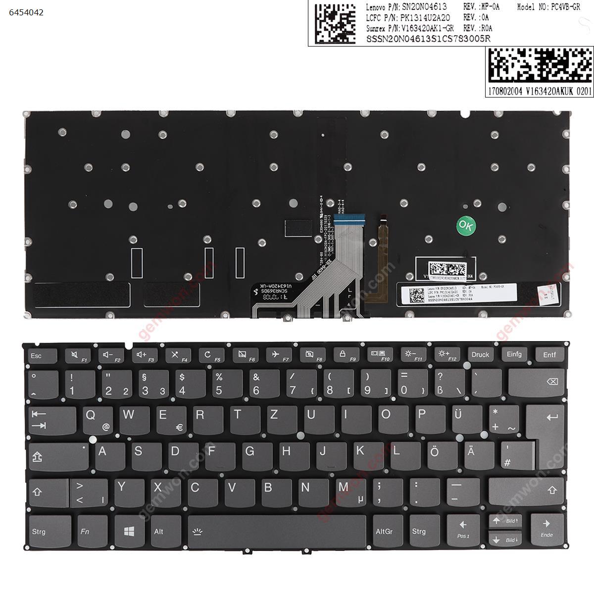 Picture of New Replacement Laptop Keyboard For Lenovo Yoga 920-13 920-13IKB Gray (Backlit,Without FRAME,WIN8) GR Layout
