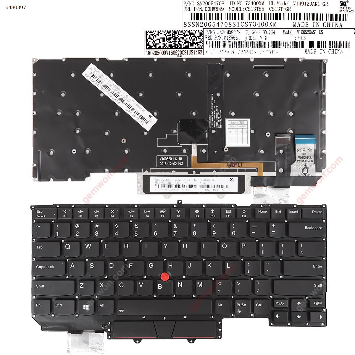 Picture of New Replacement Laptop Keyboard For Lenovo IBM ThinkPad X1 Carbon Gen 5 2017 BLACK With Point stick（Backlit）Win8 US Layout