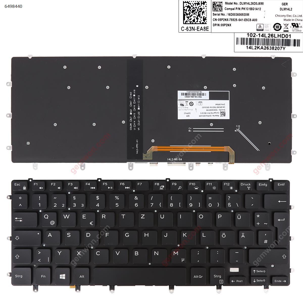 Picture of New Replacement Laptop Keyboard For Dell XPS 15 9550 BLACK(Backlit,Without Frame, Win8) GR Layout