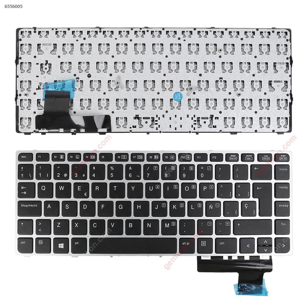 Picture of New Replacement Laptop Keyboard For HP EliteBook Folio 9470m SILVER FRAME BLACK (Win8,OEM) SP Layout