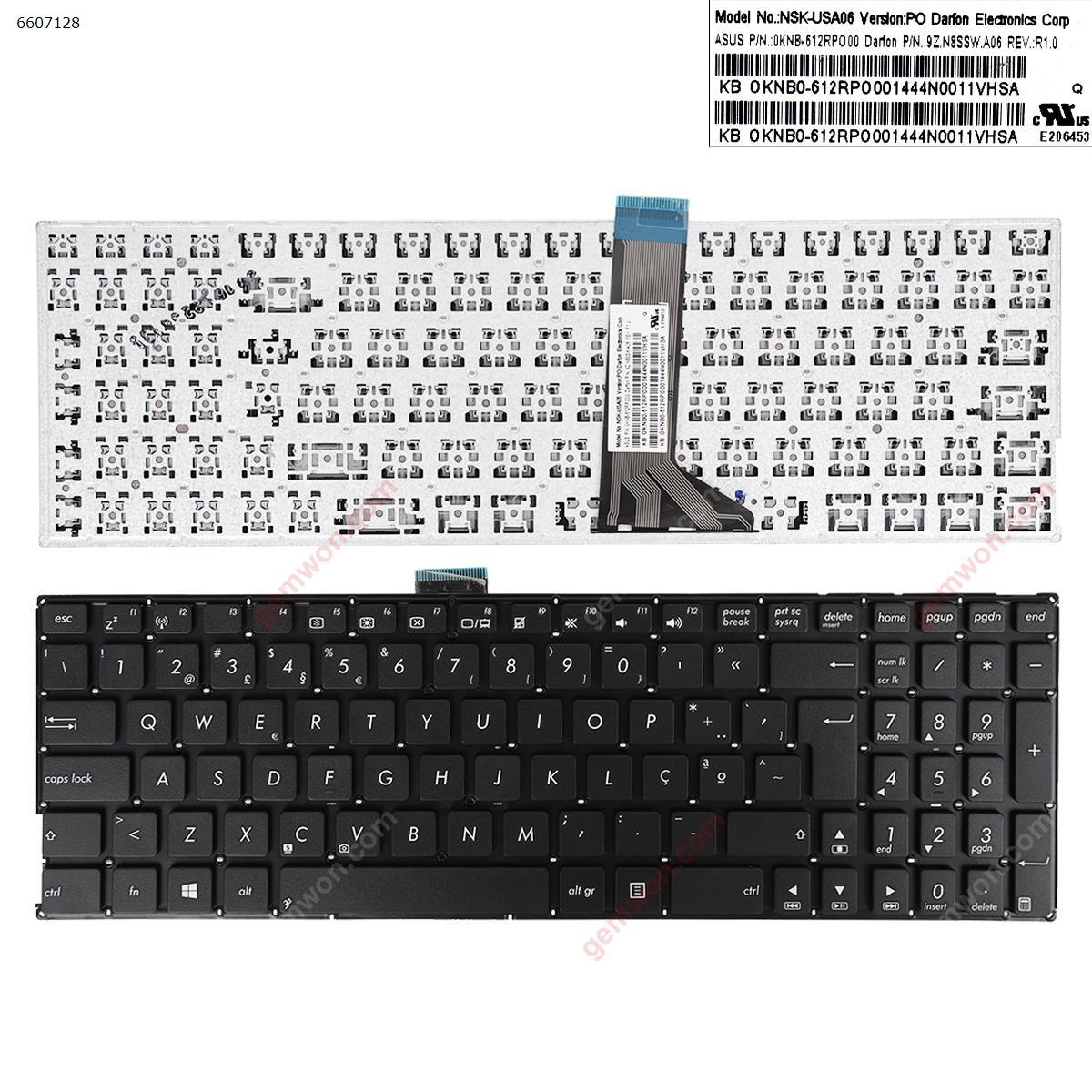 New Replacement Laptop Keyboard For ASUS K555 X555 BLACK(Without FRAME,For Win8) PO Layout的图片