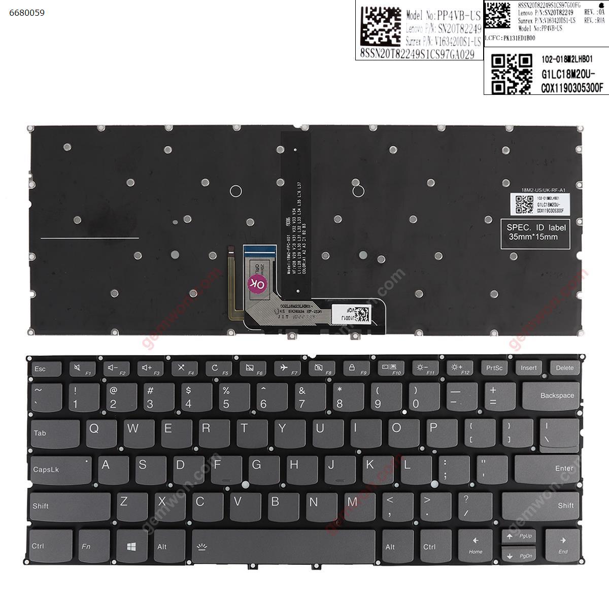 Picture of New Replacement Laptop Keyboard For LENOVO YOGA  C940-14  C940-14iil  Gray（Backlit win8） US Layout