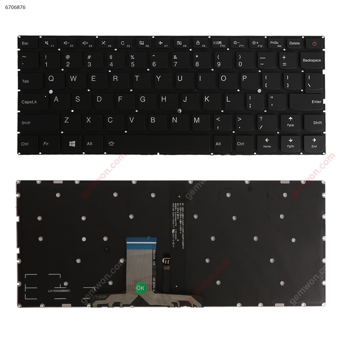 Picture of New Replacement Laptop Keyboard For Lenovo 710-13IKB 510-13IKB 710-13ISK BLACK (Without FRAME ， ,Backlit,WIN8) US Layout