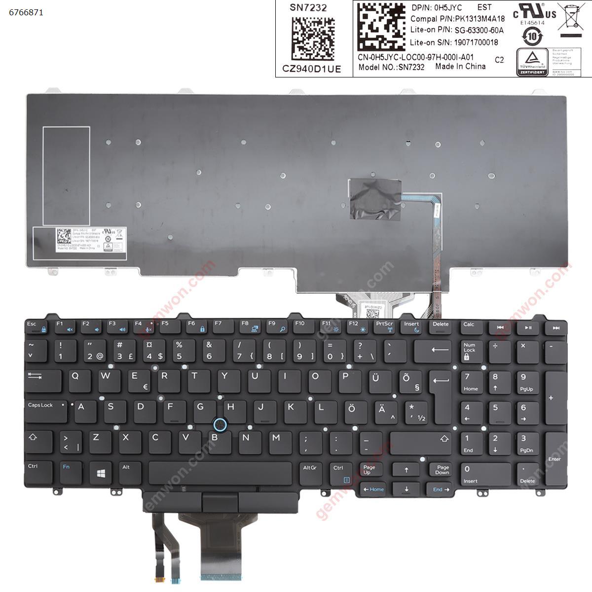 New Replacement Laptop Keyboard For DELL E5550 BLACK (With Point Stick ,Win8) ?	 Other Language Layout的图片