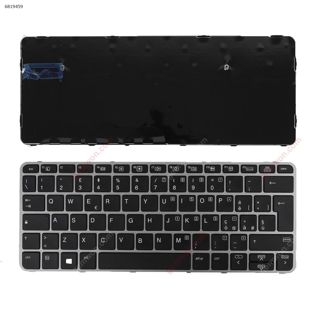 Picture of New Replacement Laptop Keyboard For HP EliteBook 820 G3 SILVER FRAME BLACK ( WIN8) IT Layout
