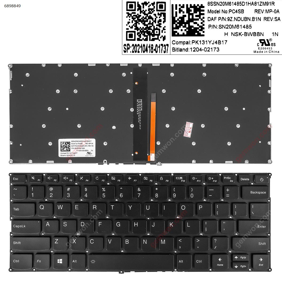 Picture of New Replacement Laptop Keyboard For LENOVO V720-14 V720-14IKB V720-14-ISE 7000-13 BLACK  Backlit Win8 US Layout