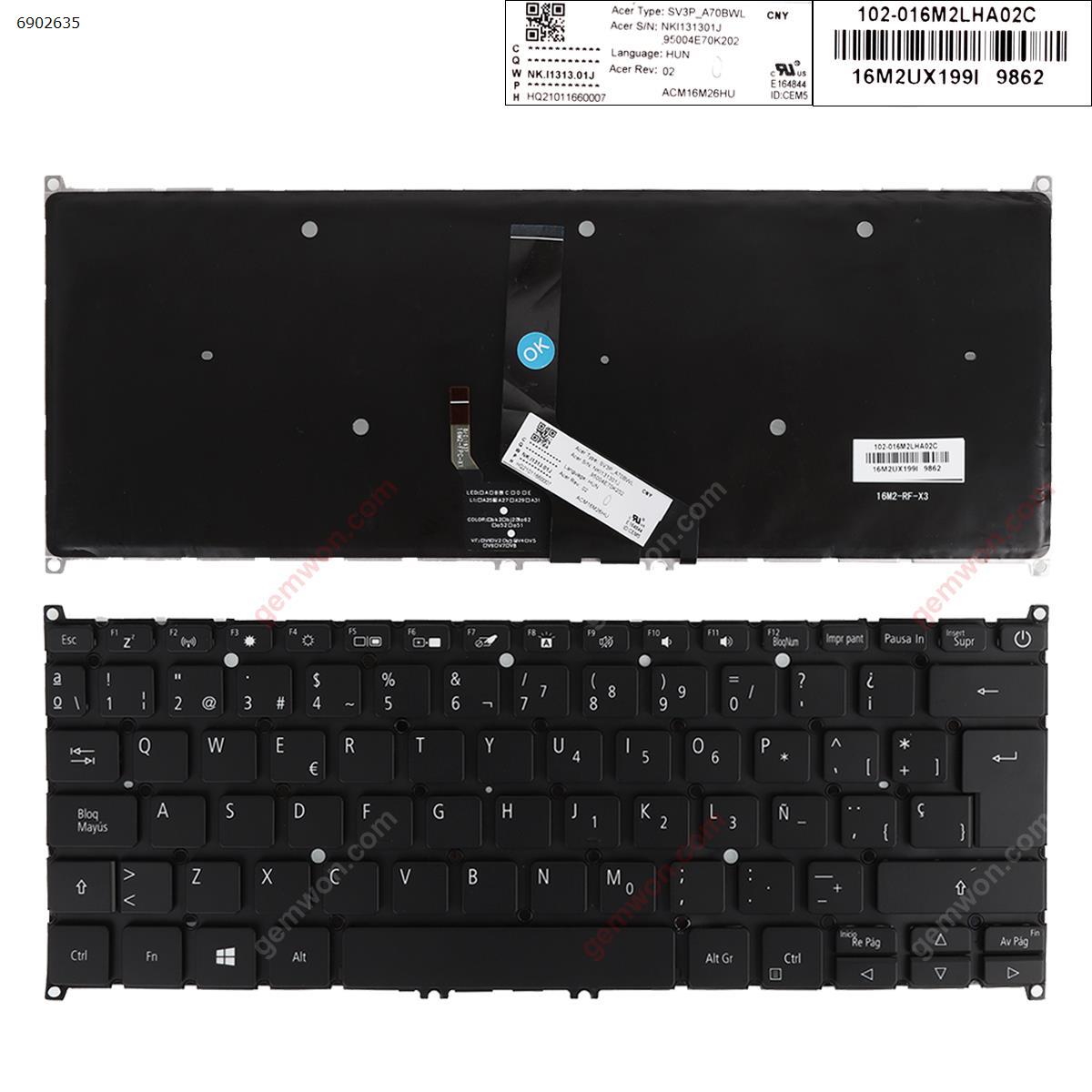 Picture of New Replacement Laptop Keyboard For ACER SWIFT 3 SF313-51 SF313-51-a34q SF313-51-a58u BLACK （Backlit win8） SP Layout