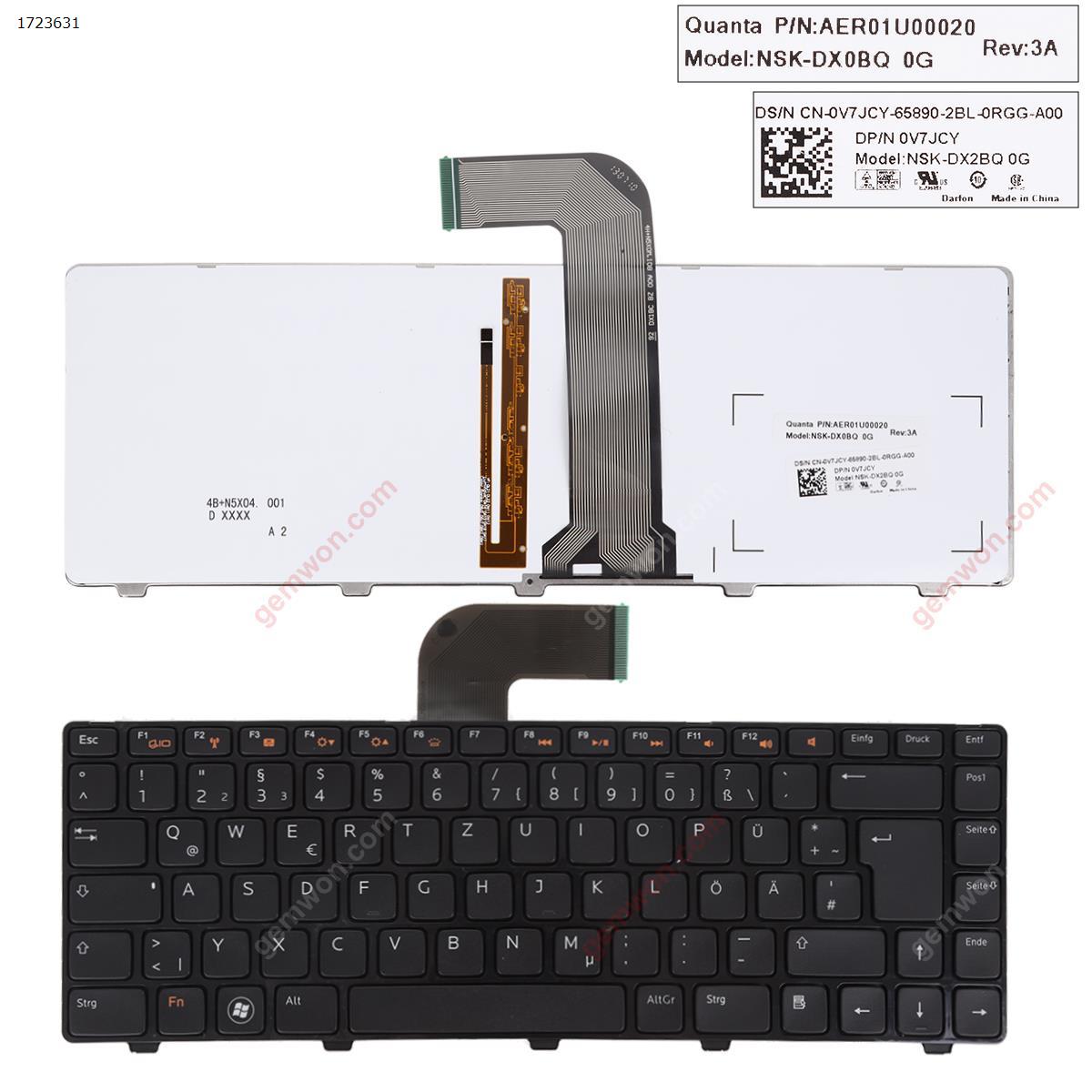 Picture of New Replacement Laptop Keyboard For DELL XPS L502 New Inspiron 14R/Inspiron N4110 M4110 N4050 M4040 N411Z GLOSSY FRAME BLACK(Backlit，Win8) Gr Layout