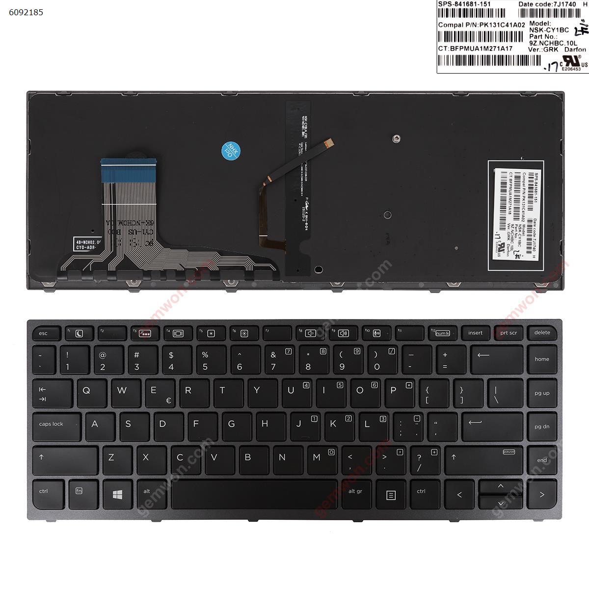 Picture of New Replacement Laptop Keyboard For HP  zbook Studio g3  BLACK  ( GRAY  FRAME, Backlit  WIN8) US Layout