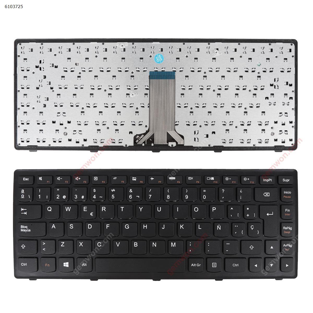 Picture of New Replacement Laptop Keyboard For  LENOVO flex 14 G400S  BLACK FRAME BLACK（Without foil WIN8) SP Layout