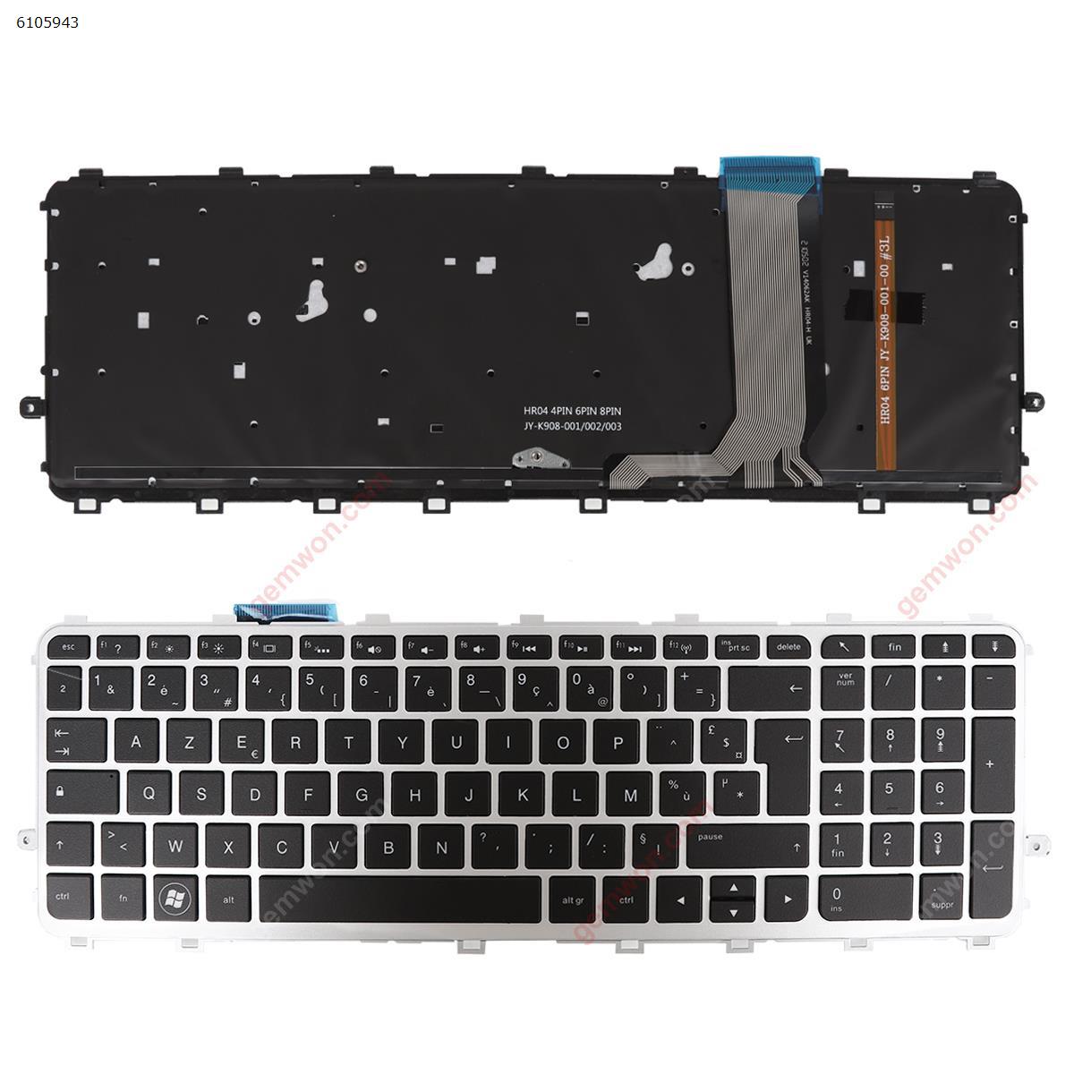 Picture of New Replacement Laptop Keyboard For HP ENVY 15-j Series SILVER FRAME BLACK( BLACKlit, For Win8)OEM FR Layout