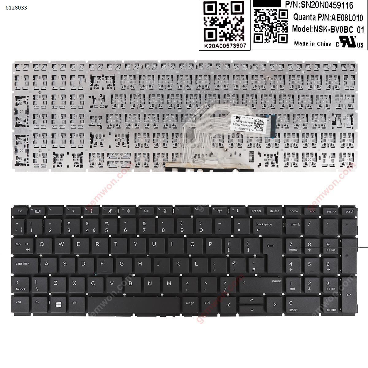 Picture of New Replacement Laptop Keyboard For HP Probook 450 G6 455 G6 450R G6 BLACK(without FRAME)win8 Uk Layout