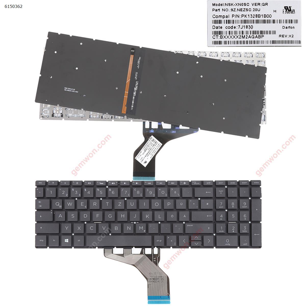 Picture of New Replacement Laptop Keyboard For HP Pavilion 15-DA 250 255 G7 Gen7 BLACK (With Backlit Board ，Small Enter WIN8) GR Layout