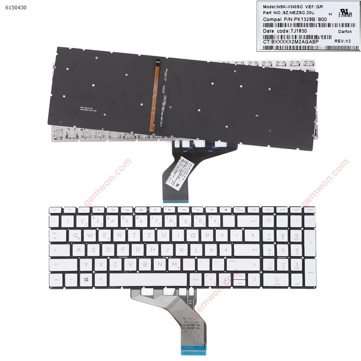 Picture of New Replacement Laptop Keyboard For HP Pavilion 15-DA 250 255 G7 Gen7 SILVER (With Backlit Board ，Small Enter WIN8) GR Layout
